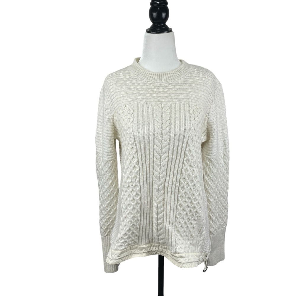 Banana Republic Women's Cream Cable Knit Pullover Sweater Size M